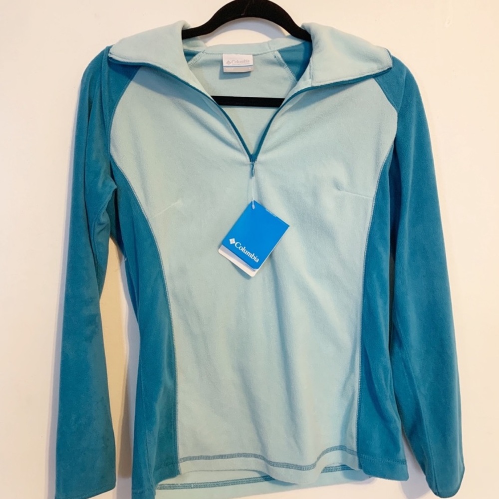 COLUMBIA NWT BLUE QUARTER ZIP PULLOVER SIZE SMALL